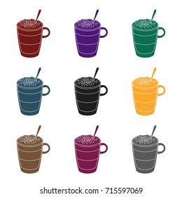 bicerin coffee.Different types of coffee single icon in black style vector symbol stock illustration web.
