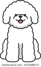 icono de bichon dog. Personaje de dibujos animados.