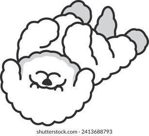 bichon dog icon on the white background. Vector illustration. Eps 10.