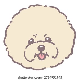 Bichon Frise, cute dog vector illustration.