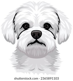 Bichon Frise Dog Face Vector