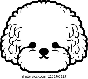 Bichon Frise, dog head, vector illustration, black color, vector image