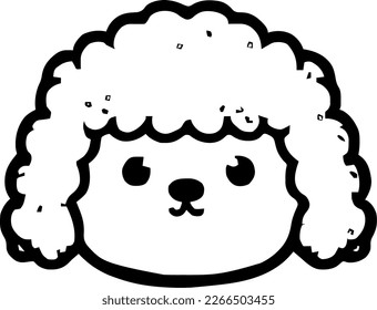 Bichon Frise, dog head, vector illustration, black color, vector image