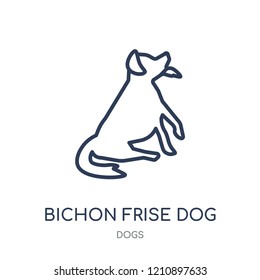 Bichon Frise dog icon. Bichon Frise dog linear symbol design from Dogs collection. Simple outline element vector illustration on white background.
