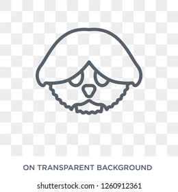 Bichon Frise dog icon. Trendy flat vector Bichon Frise dog icon on transparent background from dogs collection. High quality filled Bichon Frise dog symbol use for web and mobile