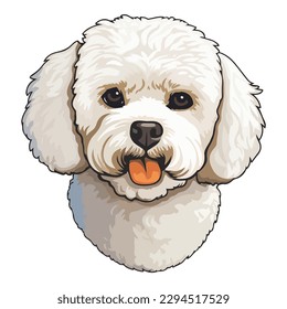 Bichon Frise Flat Icon Isolated On White Background