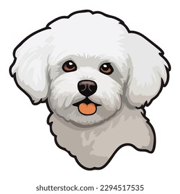 Bichon Frise Flat Icon Isolated On White Background