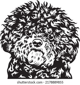 Bichon frise fluffly dog cute face EPS vector art
