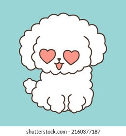 Bichon Frise With Loving Eyes. Cute Little Illustration Of Dog For Kids, Baby Book, Fairy Tales, Covers, Baby Shower Invitation, Textile T-shirt. Vector Illustration Of A Cute Pet.