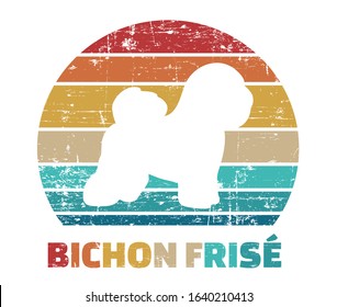 Bichon Frise silhouette vintage and retro