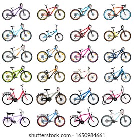 Bicicle vector set isolated on white 
Without reference.