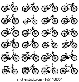 Bicicle vector set isolated on white 
Without reference.