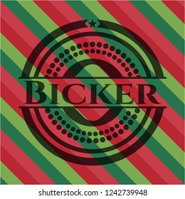 Bicker christmas emblem background.