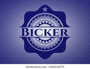 Bicker with denim texture. Vector Illustration. Detailed. 
