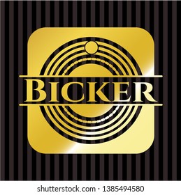 Bicker golden badge. Vector Illustration. Detailed.