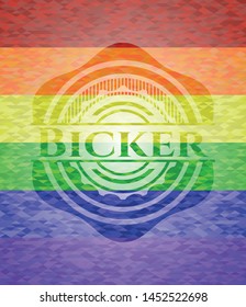 Bicker lgbt colors emblem. Vector Illustration. Mosaic.