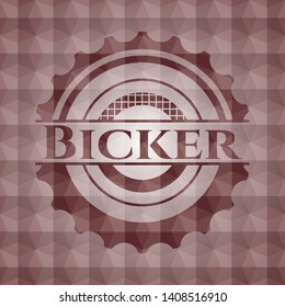 Bicker red geometric emblem. Seamless.