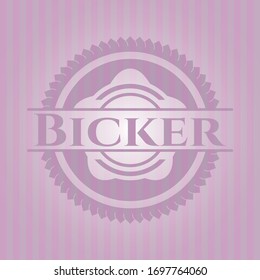 Bicker retro style pink emblem. Vector Illustration. Detailed.