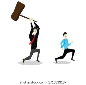 bickering crazy business man illustration design, suitable for business illustrations, presentations, icons, advertisements, etc.