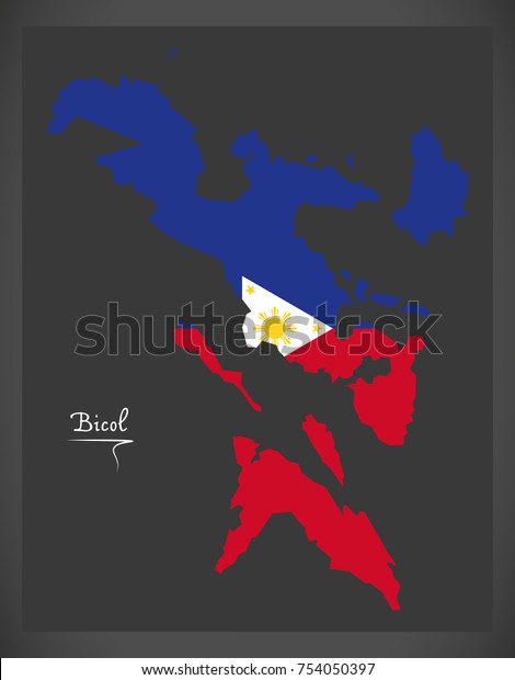 Bicol Map Philippines Philippine National Flag Stock Vector (Royalty ...