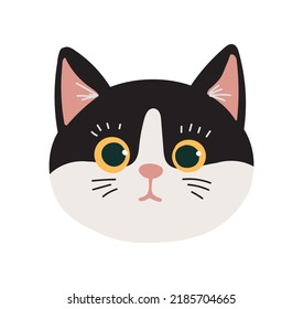 bicoler cat head face icon