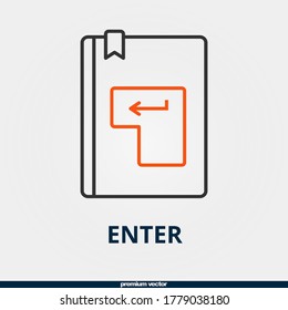bicolor book and enter icon.