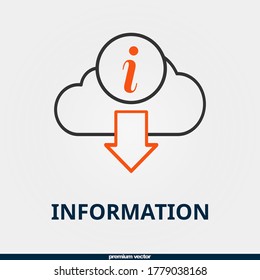 bicolor cloud and information icon.