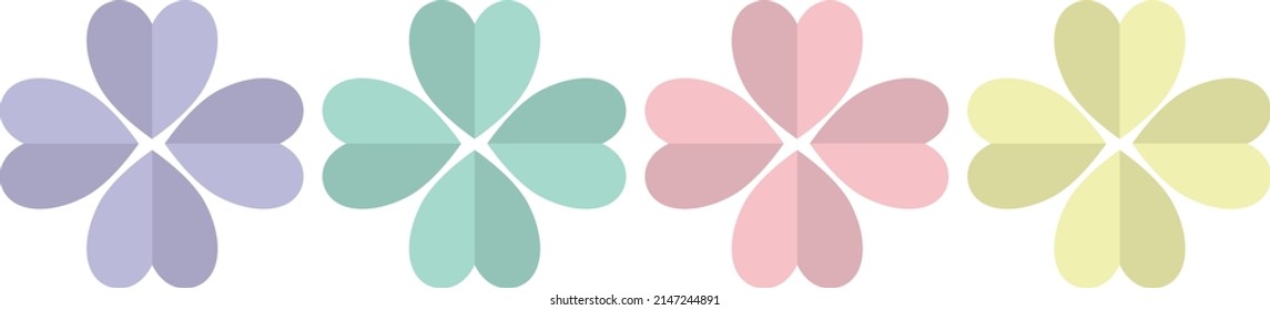 Bicolor colorful four-leaf clover set (marshmallow color)