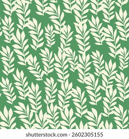 Bicolor contour silhouette seamless pattern with flowers and leaves. Abstract floral spring, summer pastel pattern