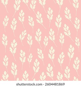 Bicolor contour silhouette seamless pattern with flowers and leaves. Abstract floral spring, summer pastel pattern