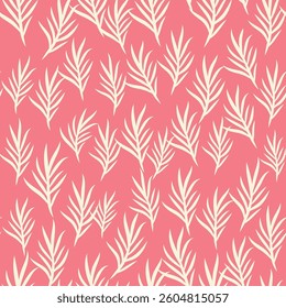 Bicolor contour silhouette seamless pattern with flowers and leaves. Abstract floral spring, summer pastel pattern