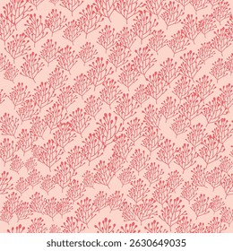 Bicolor contour silhouette seamless pattern with flowers and leaves. Abstract floral spring, summer pastel pattern