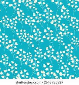 Silueta de contorno bicolor sin patrón con flores y hojas. Primavera floral Abstractas, patrón pastel de verano