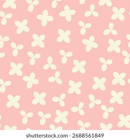 Bicolor contour silhouette seamless pattern with flowers and leaves. Abstract floral spring, summer pastel pattern