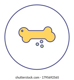 bicolor filled line bone icon, simple sign and symbol from Pet-vet collection, design element for User Interface