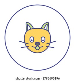 bicolor filled line cat icon, graphic illustration from Pet-vet collection, for web and app design