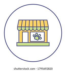 bicolor filled line pet store icon, simple element from Pet-vet set, for web and mobile
