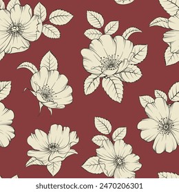Bicolor Rose Blumenmuster. Modernes botanisches Design