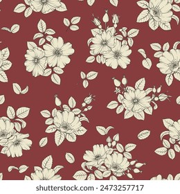 Bicolor Rose Blumenmuster. Modernes botanisches Design