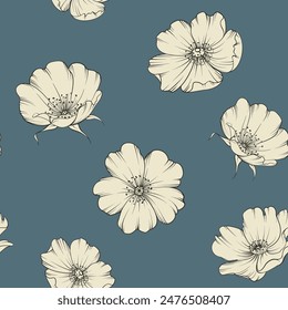 Bicolor rose floral pattern. Modern botanical design