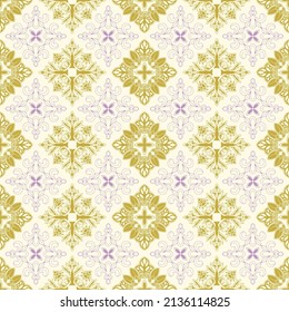 Bicolor Seamless Pattern. Floral ornament. Vintage  background.