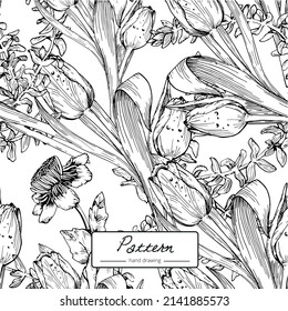 
Patrón floral vectorial bicolor. Diseño de papel pintado, papel envolvente, fondo, tela. Vector de fondo transparente con flores de escalada decorativas.