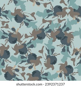 Bicolor summer floral pattern. Design for wallpaper, wrapping paper, background, fabric, decoupage. 