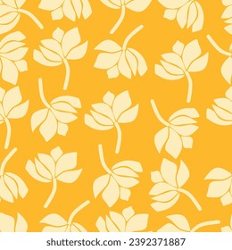 Bicolor summer floral pattern. Design for wallpaper, wrapping paper, background, fabric, decoupage. Seamless background with decorative