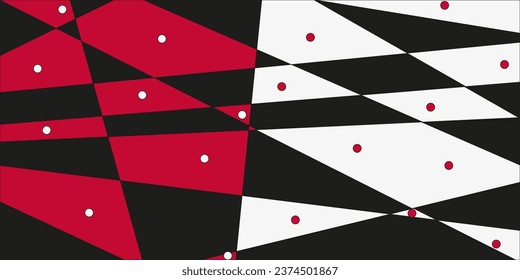 Bicolor Trendy geometrical background with triangle pieces. Avant-garde Wallpaper. Banner, poster, card cover. Vector illustration.