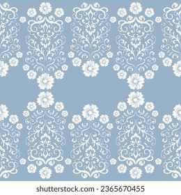 Bicolor vector floral pattern design for wallpaper, wrapping paper, background, fabric vector seamless pattern with decorative climbing flowers