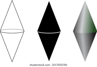 bicone or dicone icon set