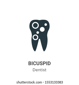 Bicuspid vector icon on white background. Flat vector bicuspid icon symbol sign from modern dentist collection for mobile concept and web apps design.