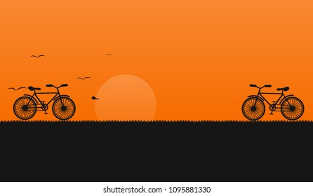  Bicycle 2 at sunset  During the evening to relax.