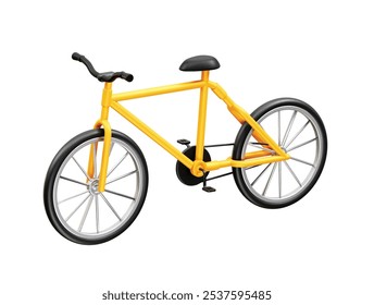 Vector de renderizado de ilustración de icono 3D de bicicleta